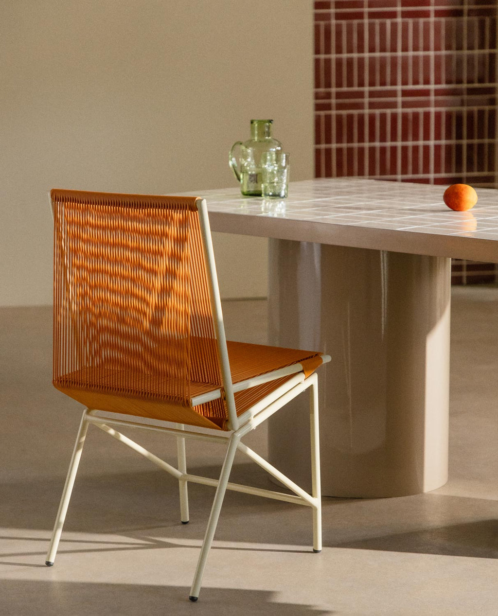 Amur Colors Synthetic Rattan and Metal Dining Chair