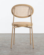 Vili Natural Rattan and Metal Dining Chair