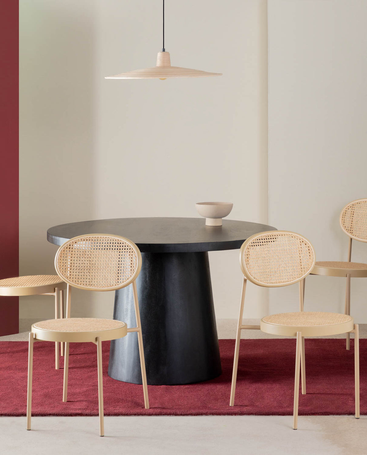 Vili Natural Rattan and Metal Dining Chair