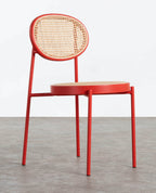 Vili Natural Rattan and Metal Dining Chair