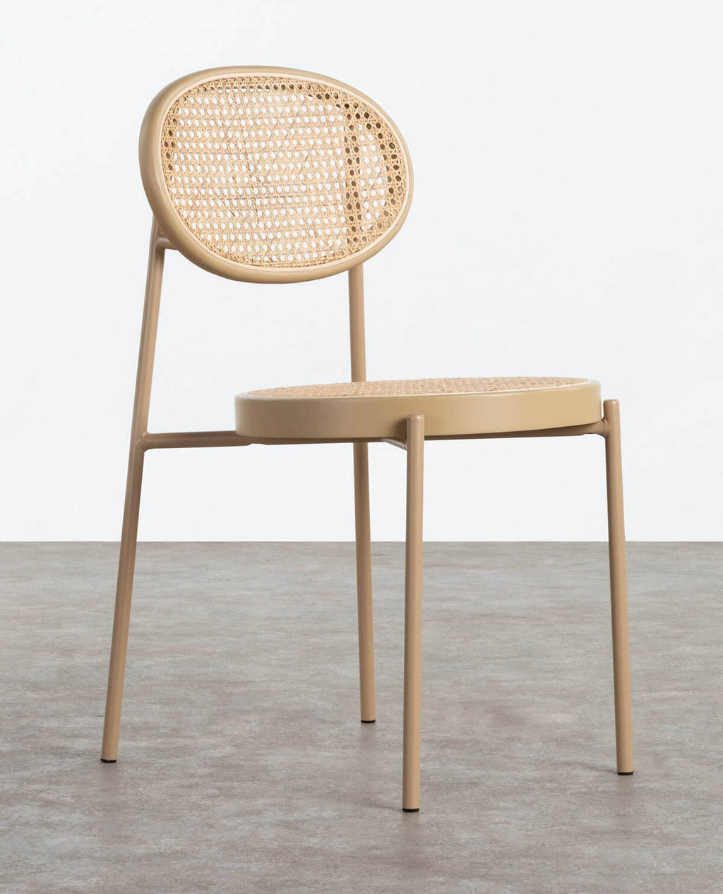 Vili Natural Rattan and Metal Dining Chair
