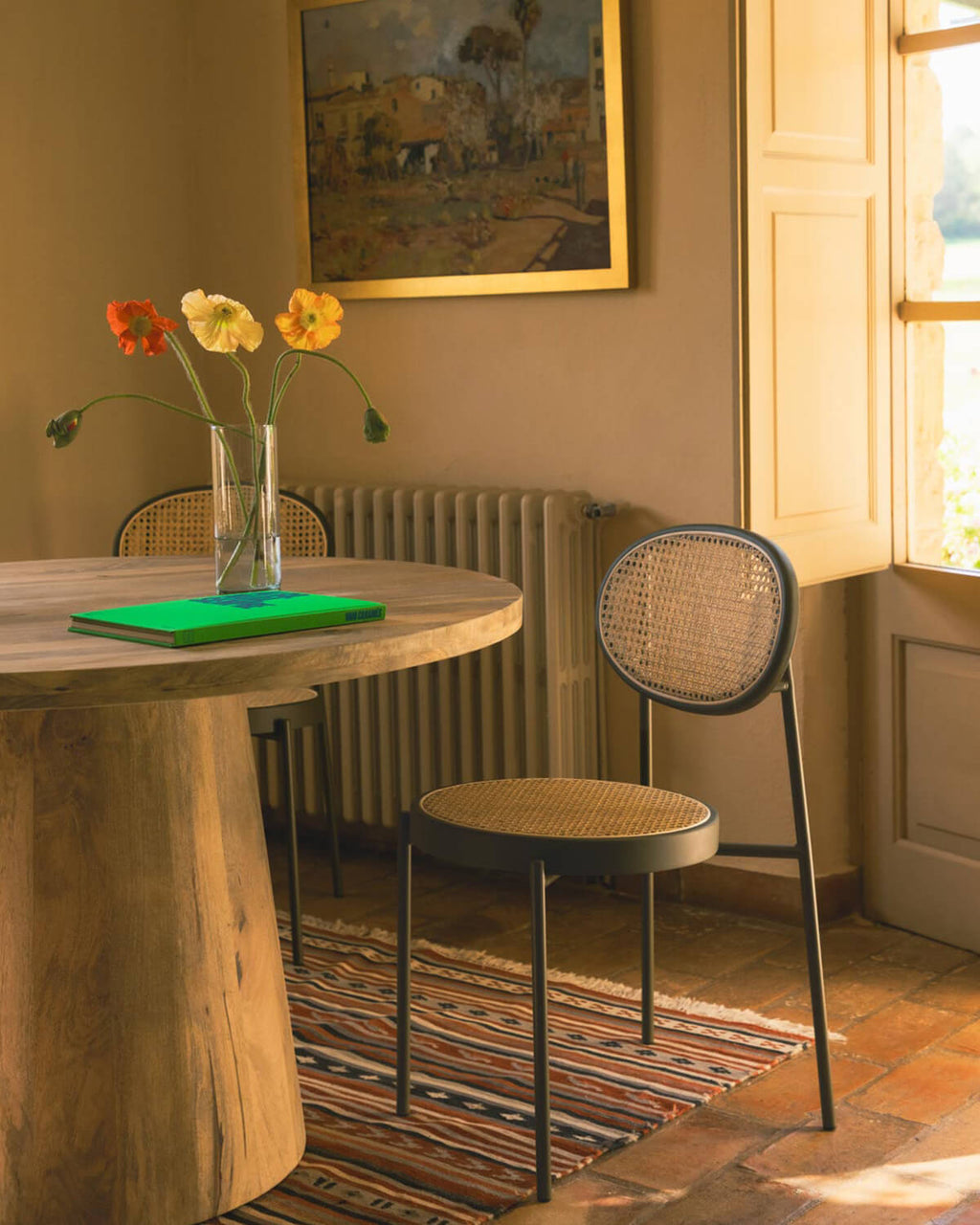 Vili Natural Rattan and Metal Dining Chair