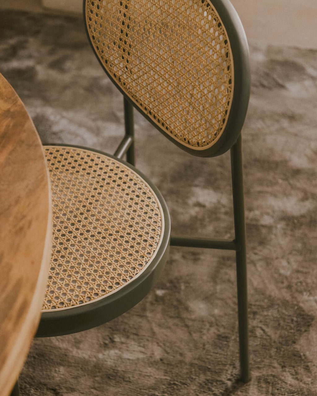 Vili Natural Rattan and Metal Dining Chair