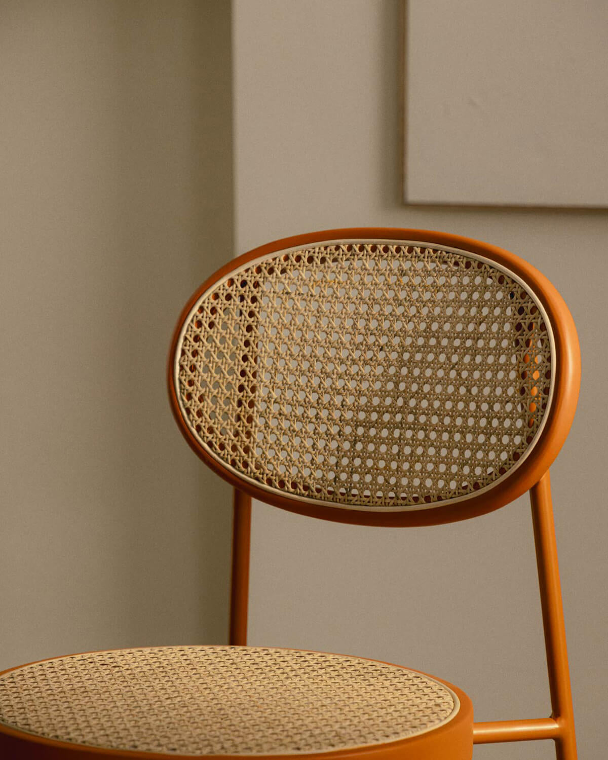 Vili Natural Rattan and Metal Dining Chair
