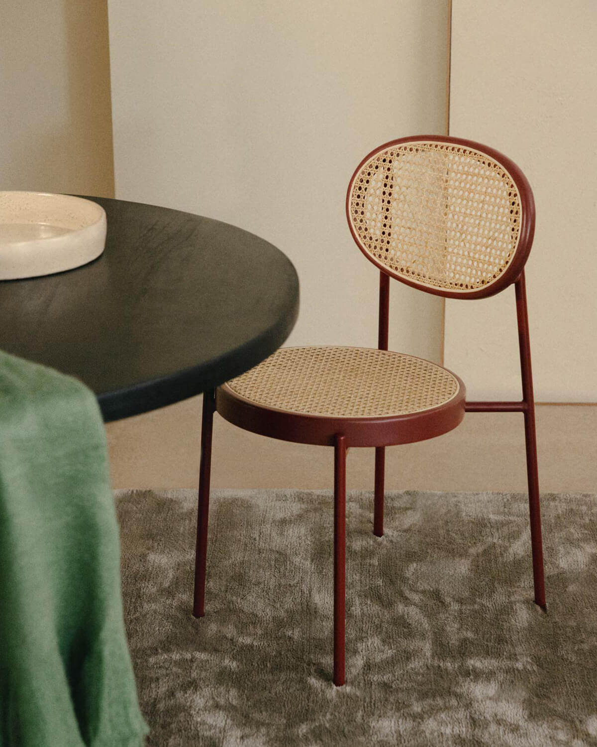 Vili Natural Rattan and Metal Dining Chair