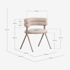 Aixa Classic fabric and metal dining chair