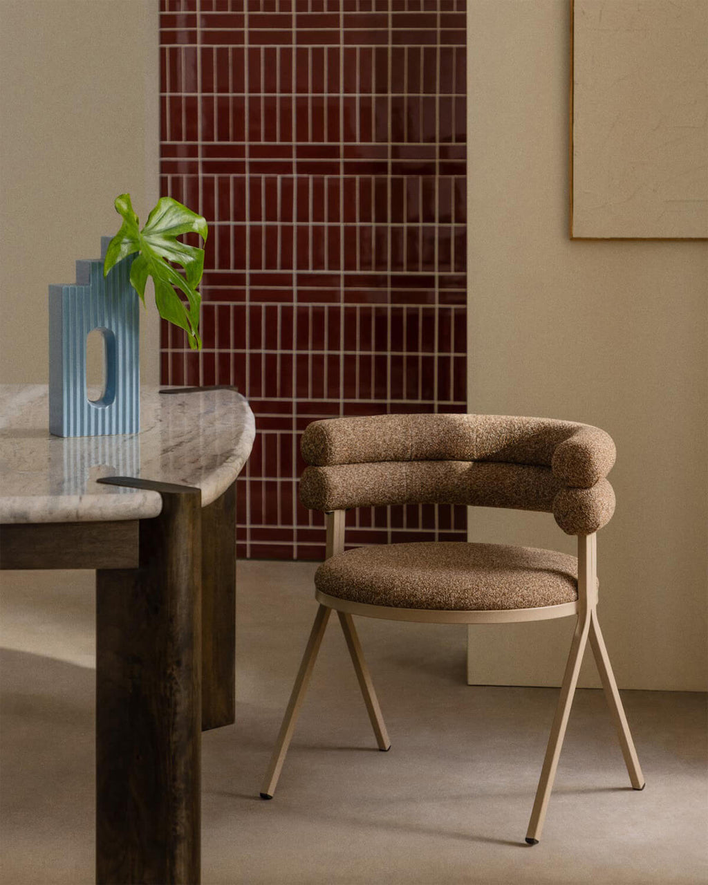 Aixa Classic fabric and metal dining chair