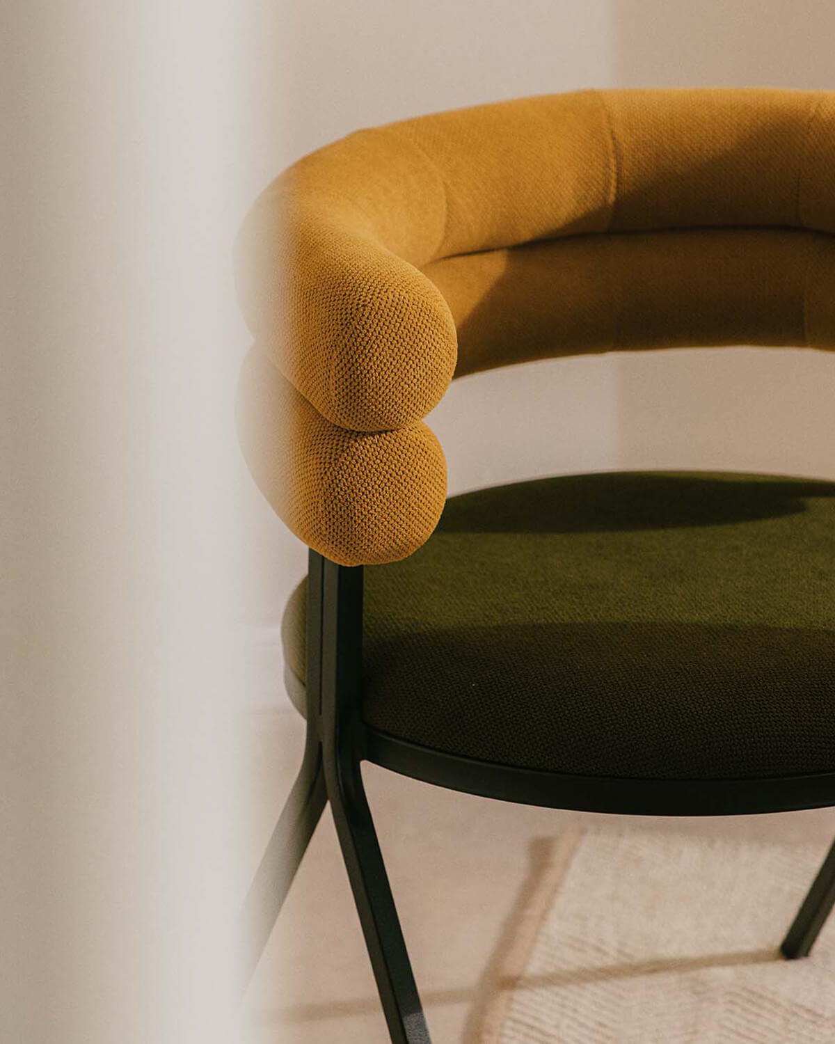 Aixa fabric and metal dining chair