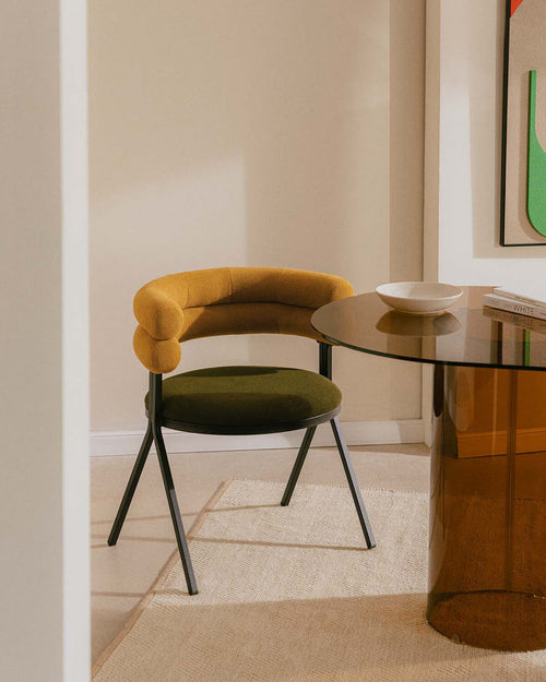 Aixa fabric and metal dining chair