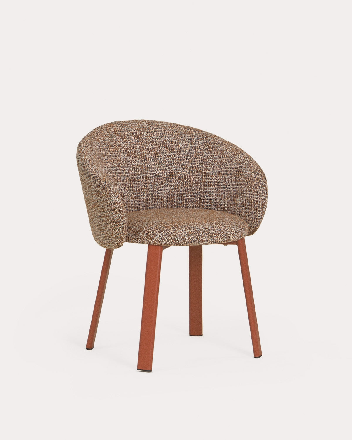 Bouviet fabric and metal dining room chair