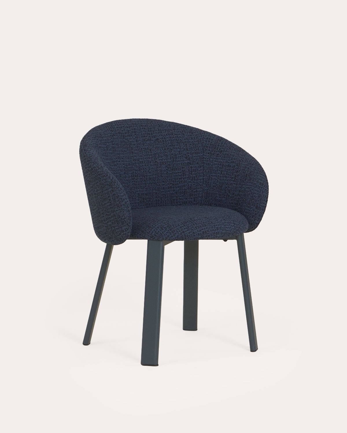 Bouviet fabric and metal dining room chair