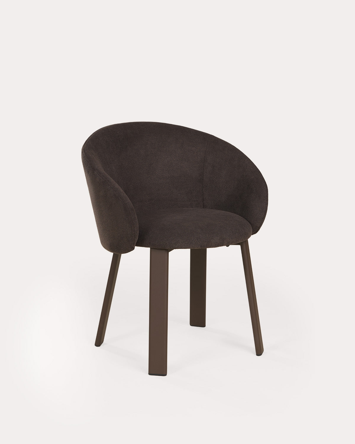 Bouviet fabric and metal dining room chair