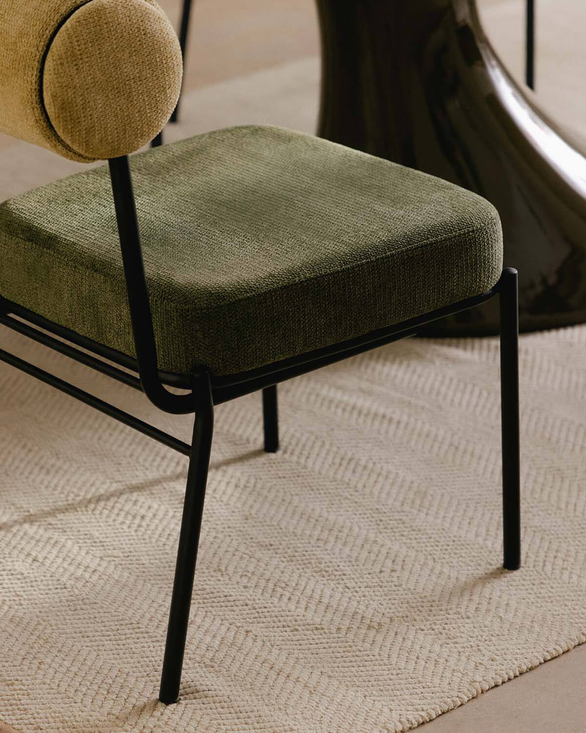 Elin Fabric and Metal Dining Chair