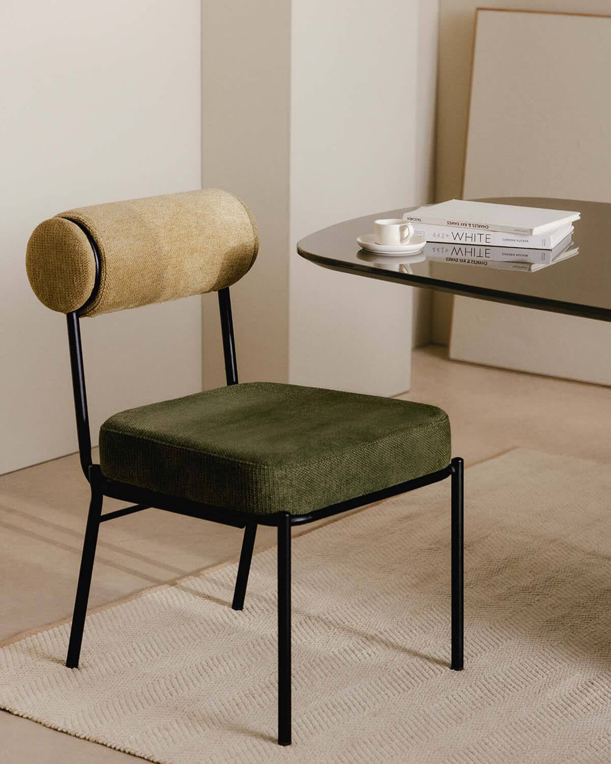 Elin Fabric and Metal Dining Chair