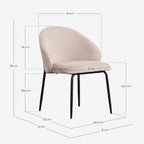 Emna fabric and metal dining chair