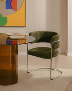 Petra Fabric and Metal Dining Chair