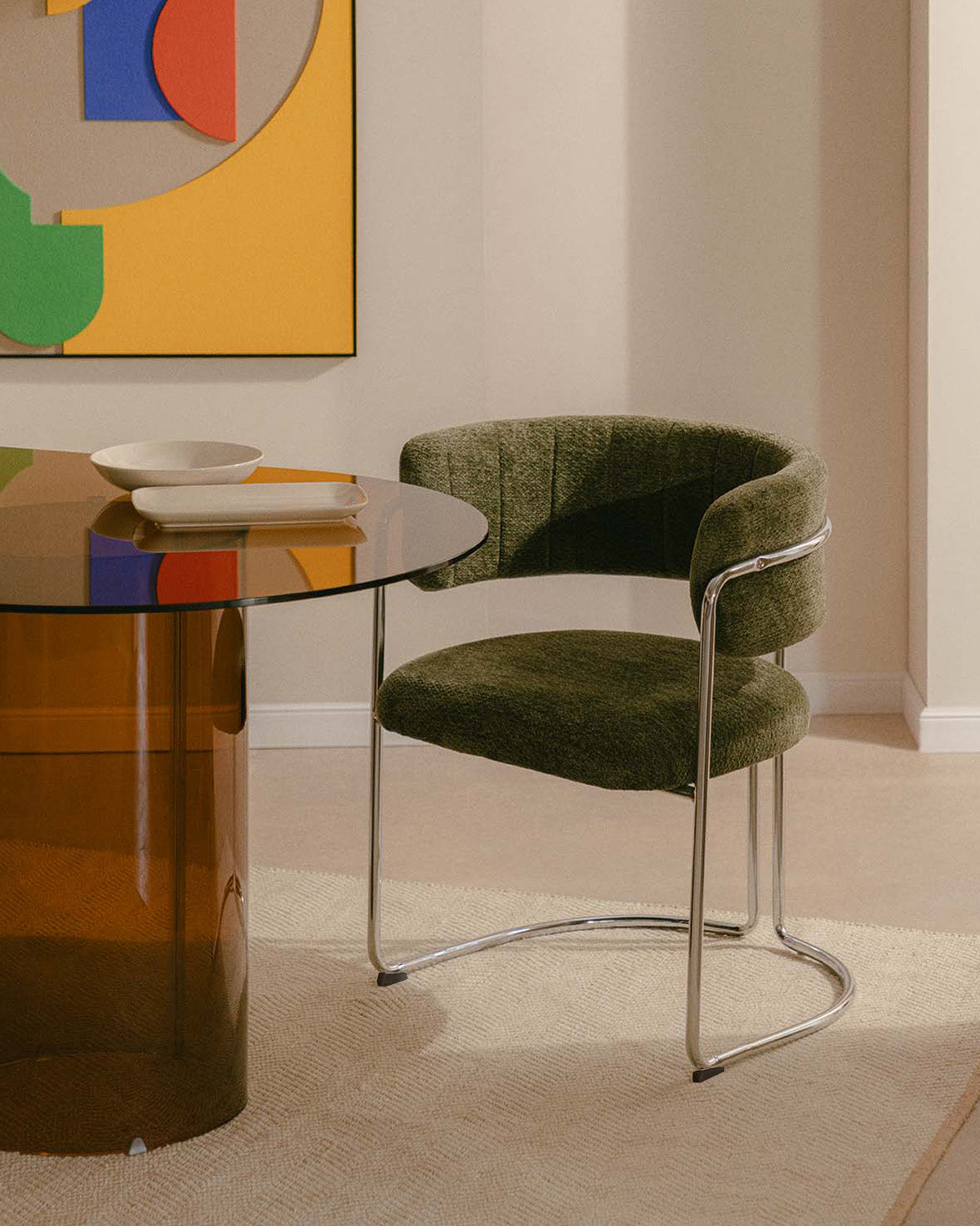Petra Fabric and Metal Dining Chair