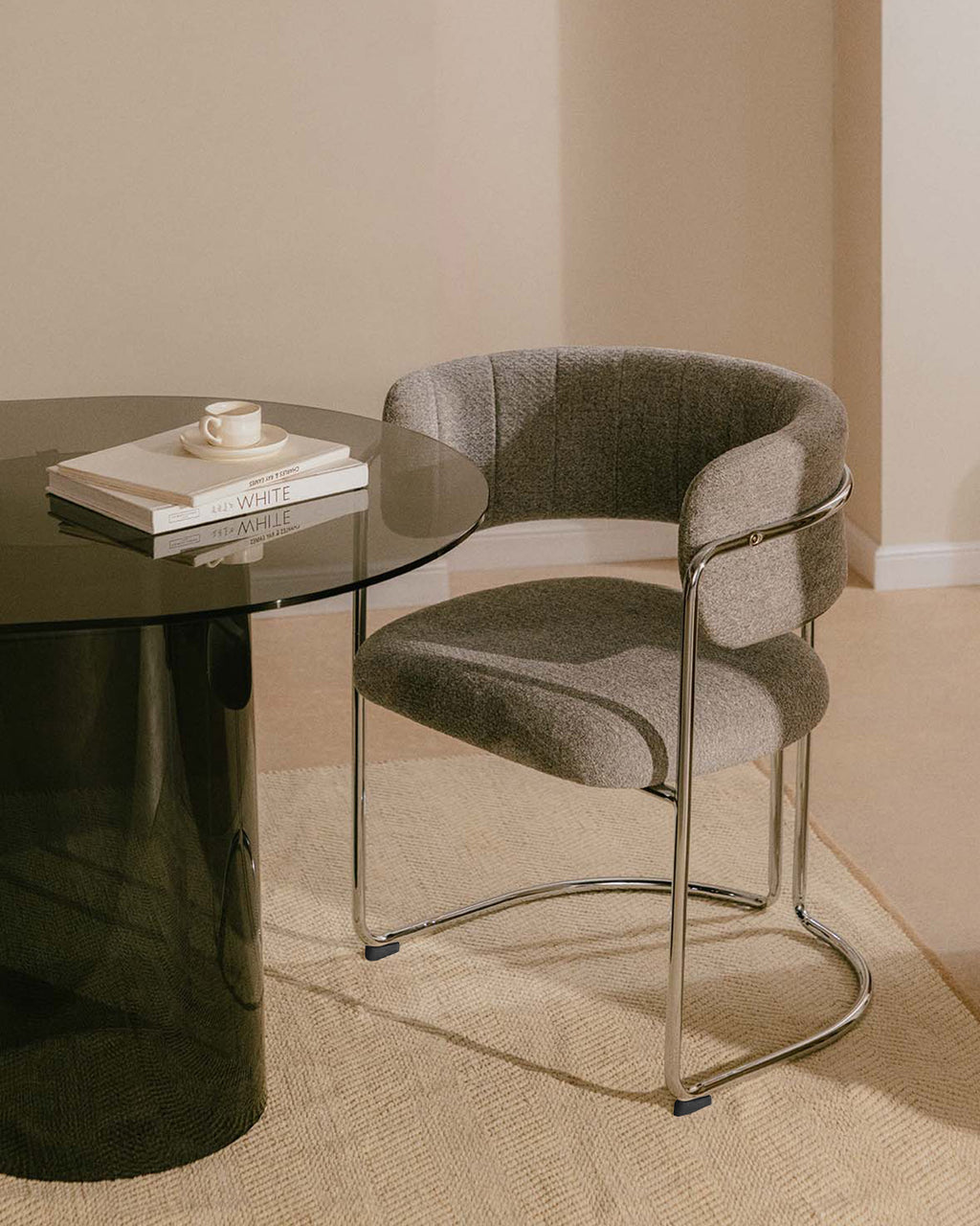 Petra Fabric and Metal Dining Chair