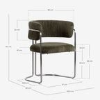 Petra Fabric and Metal Dining Chair