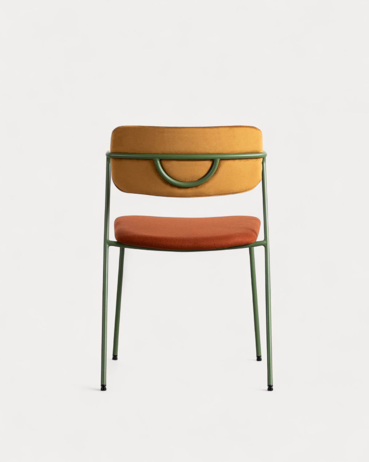 Dining room chair in velvet and Irun fabric