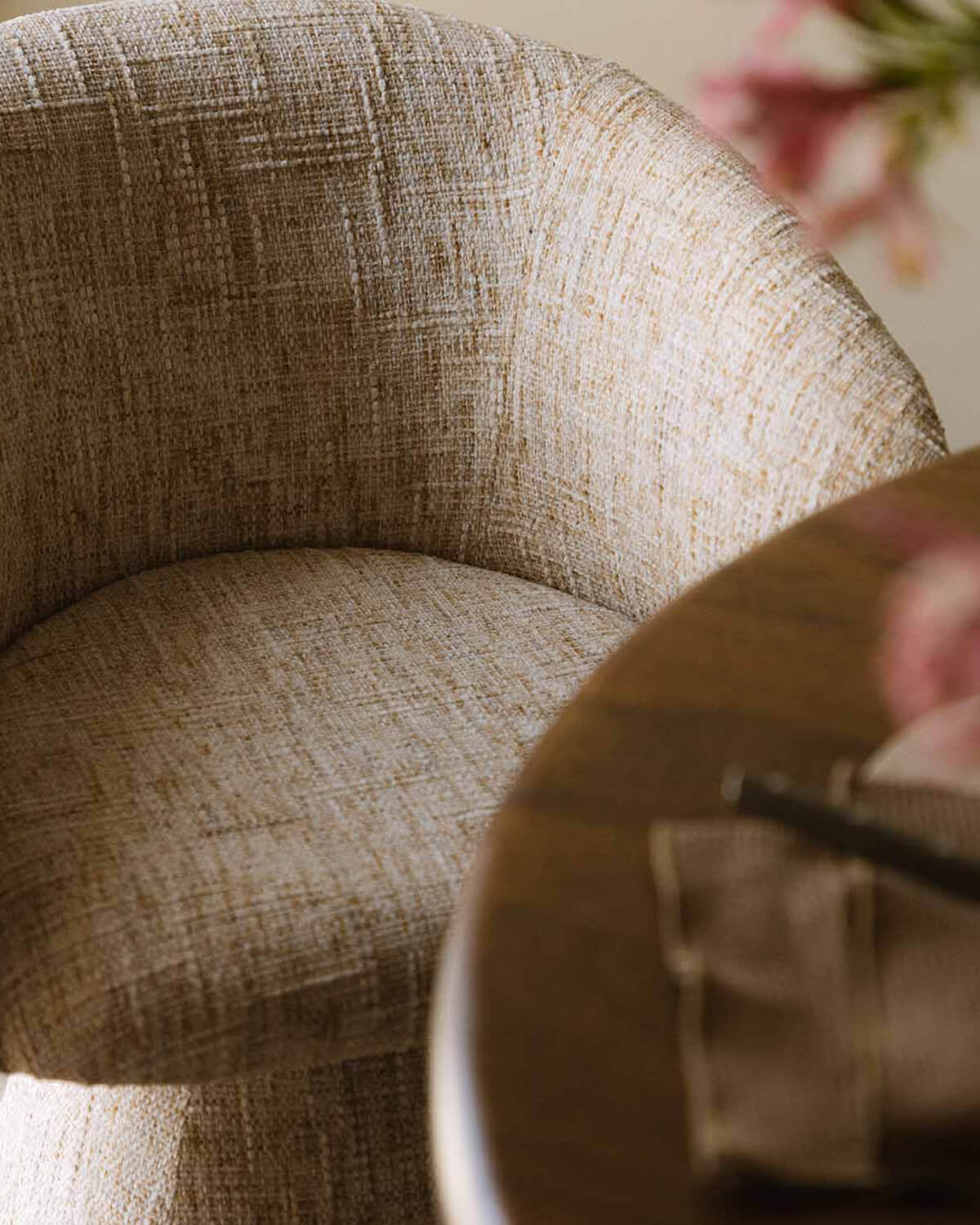 Laura Swivel Fabric and Metal Dining Chair