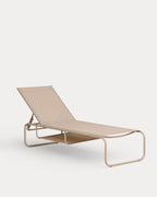 Ohiane metal and fabric reclining sun lounger