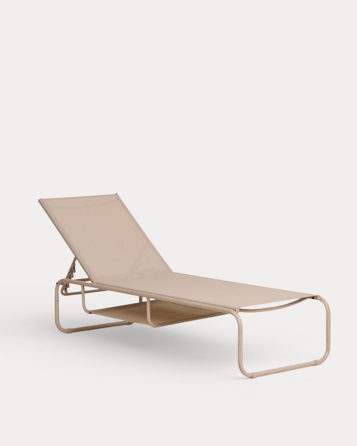 Ohiane metal and fabric reclining sun lounger