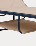 Ohiane metal and fabric reclining sun lounger