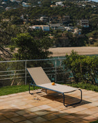 Ohiane metal and fabric reclining sun lounger