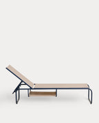 Ohiane metal and fabric reclining sun lounger