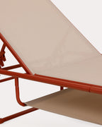 Ohiane metal and fabric reclining sun lounger