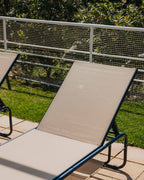 Ohiane metal and fabric reclining sun lounger
