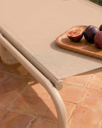 Ohiane metal and fabric reclining sun lounger