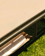Ohiane metal and fabric reclining sun lounger