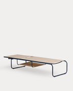 Ohiane metal and fabric reclining sun lounger