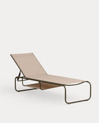 Ohiane metal and fabric reclining sun lounger