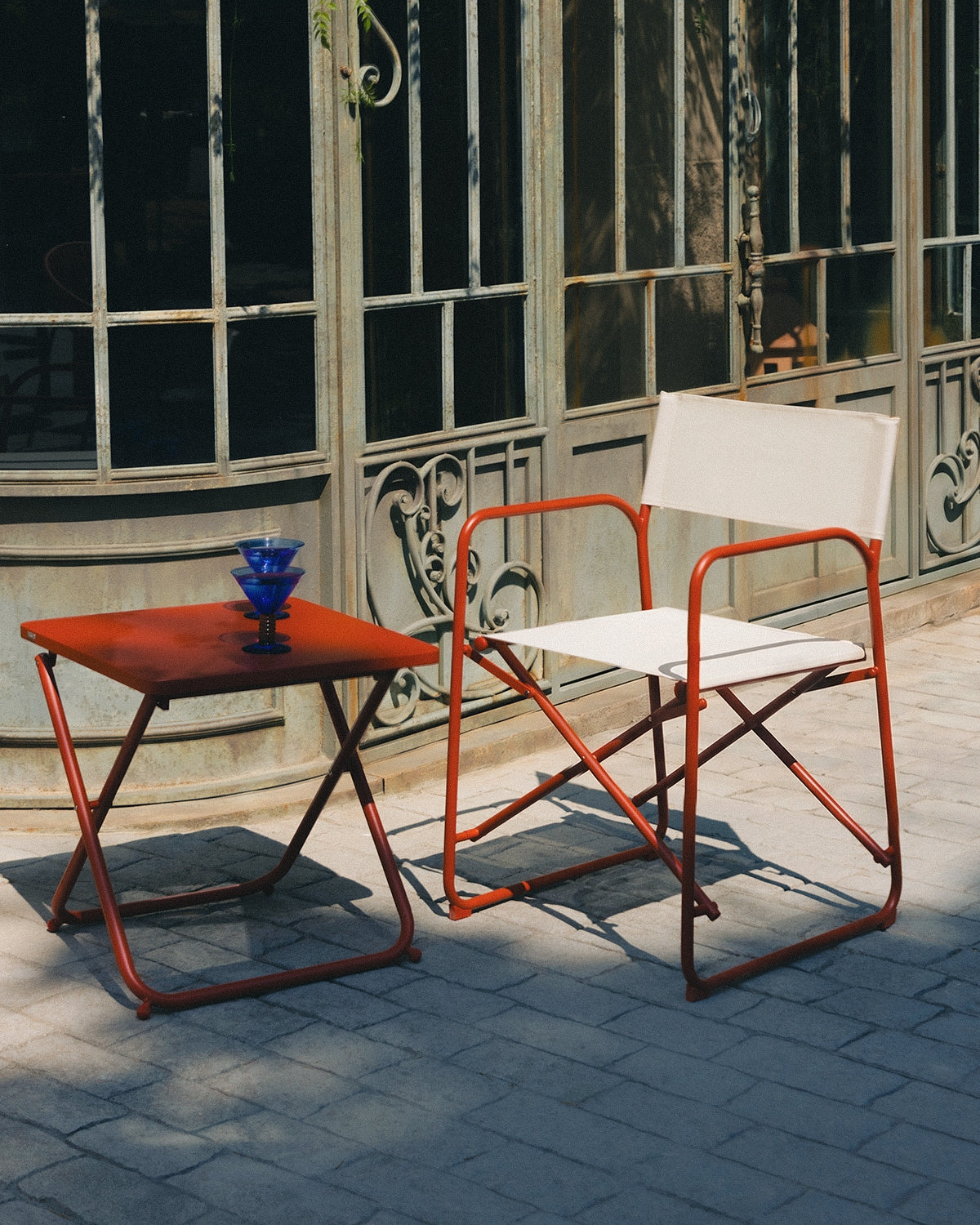 Bowye Metal and Fabric Folding Outdoor Chair