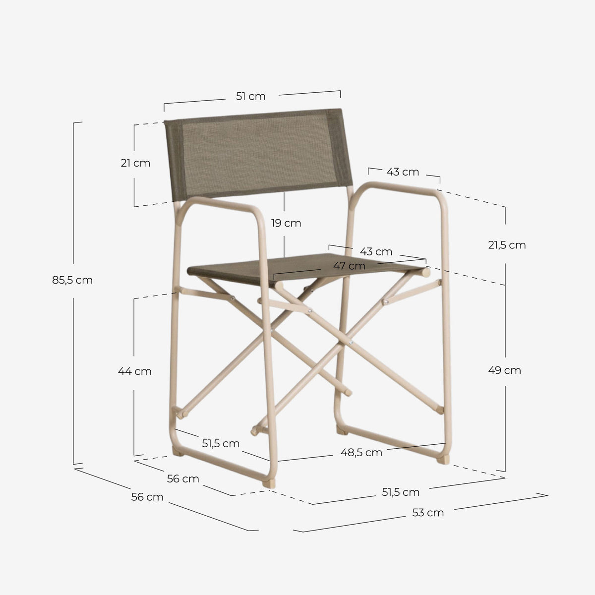 Bowye Metal and Fabric Folding Outdoor Chair