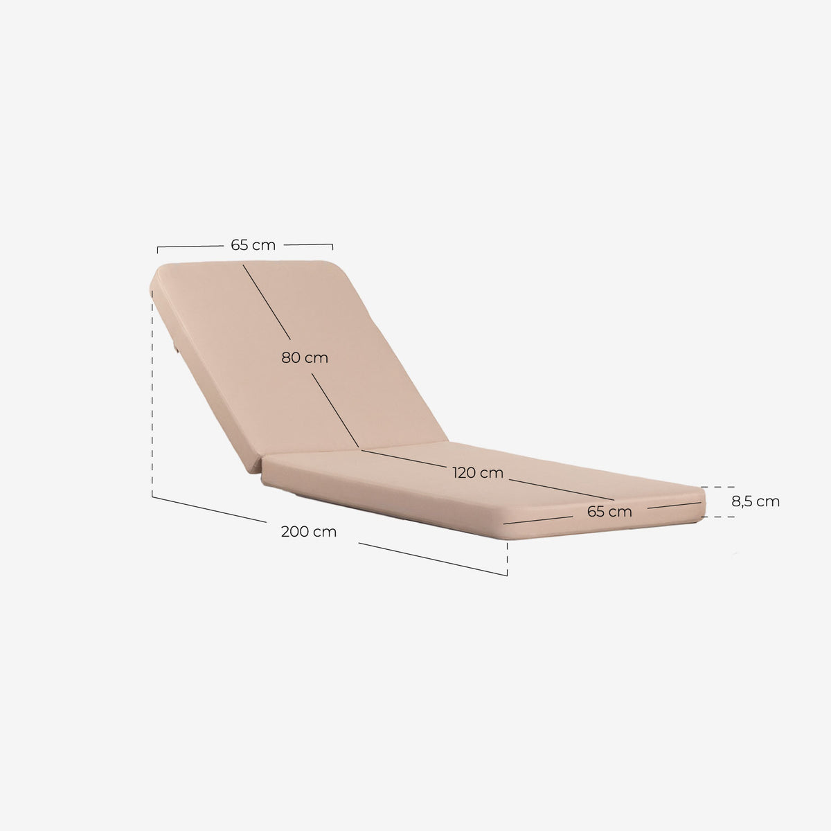 200x65 cm fabric cushion for Celina outdoor sun lounger