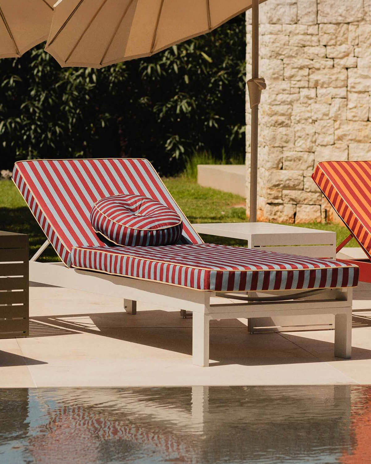 Striped cushion 70.5x200 cm in fabric for outdoor sun loungers Kreta