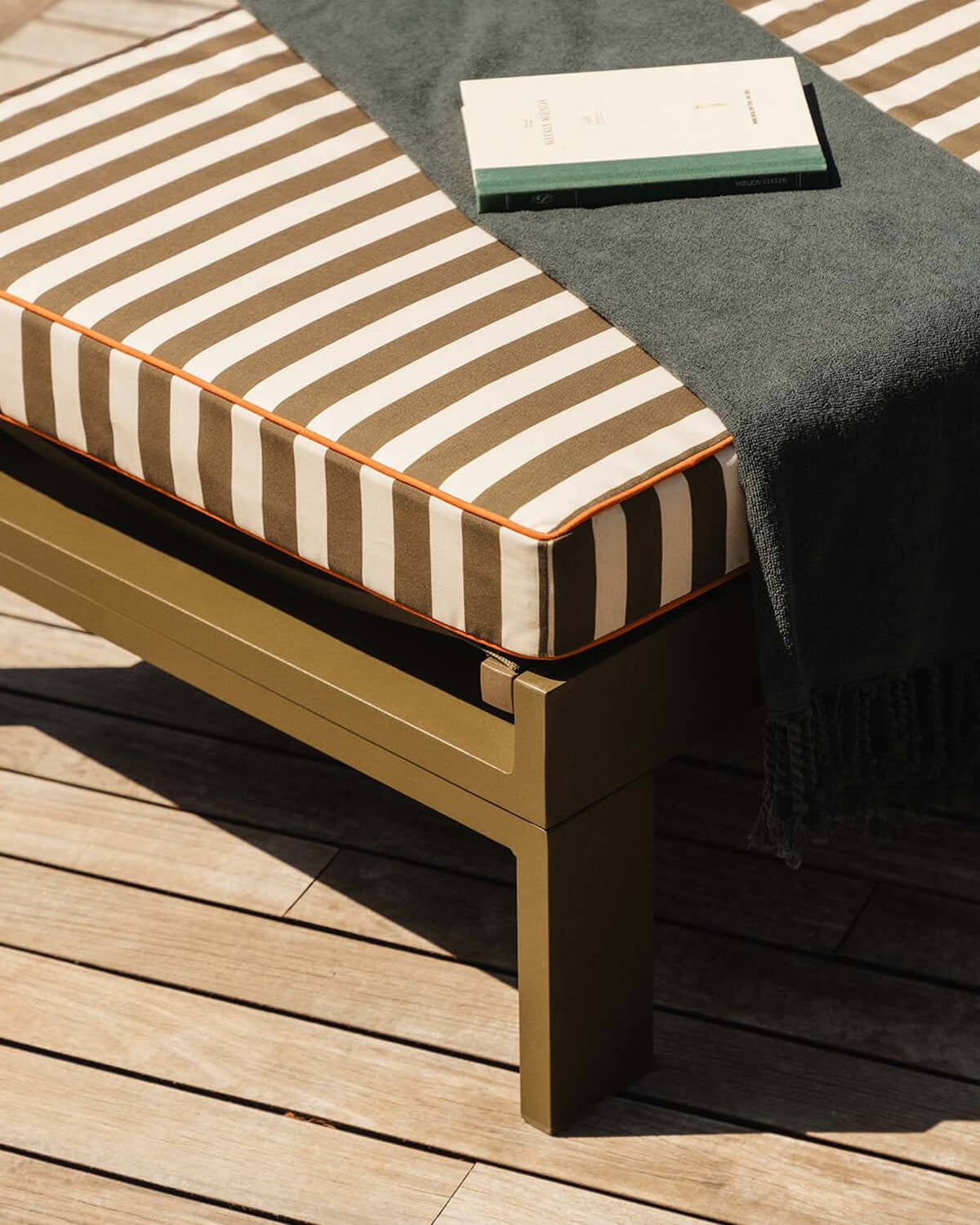 Striped cushion 70.5x200 cm in fabric for outdoor sun loungers Kreta