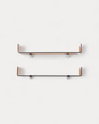 Set of 2 Iris curved glass wall shelves