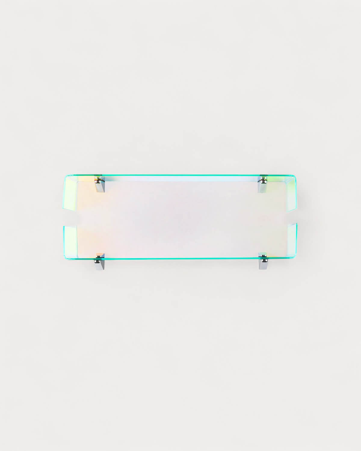 Set of 2 Iris curved glass wall shelves
