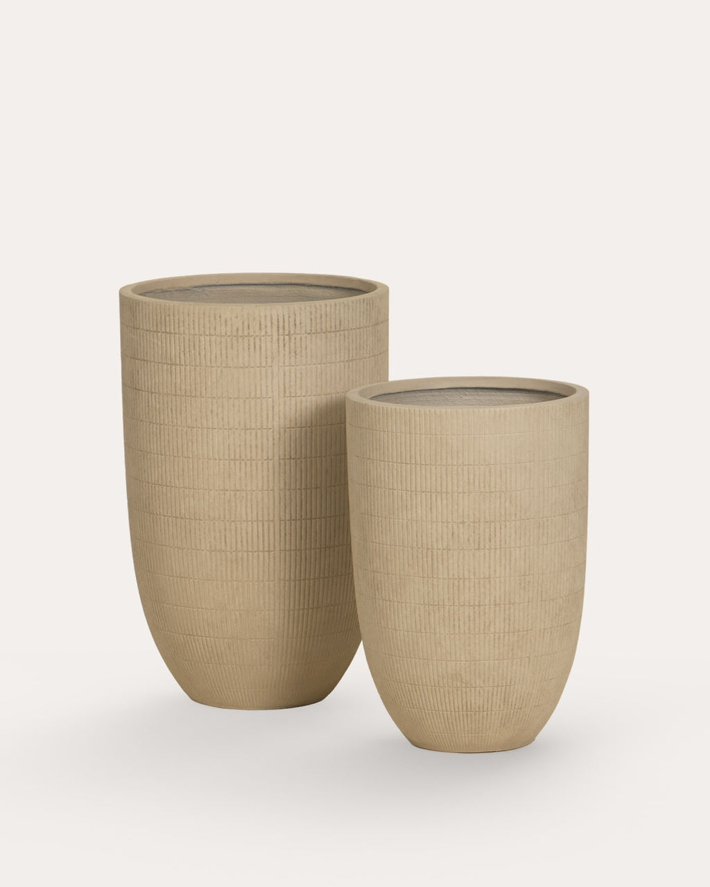 Set of 2 Potos high cement planters
