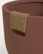 Set of 2 low Fitonia cement planters