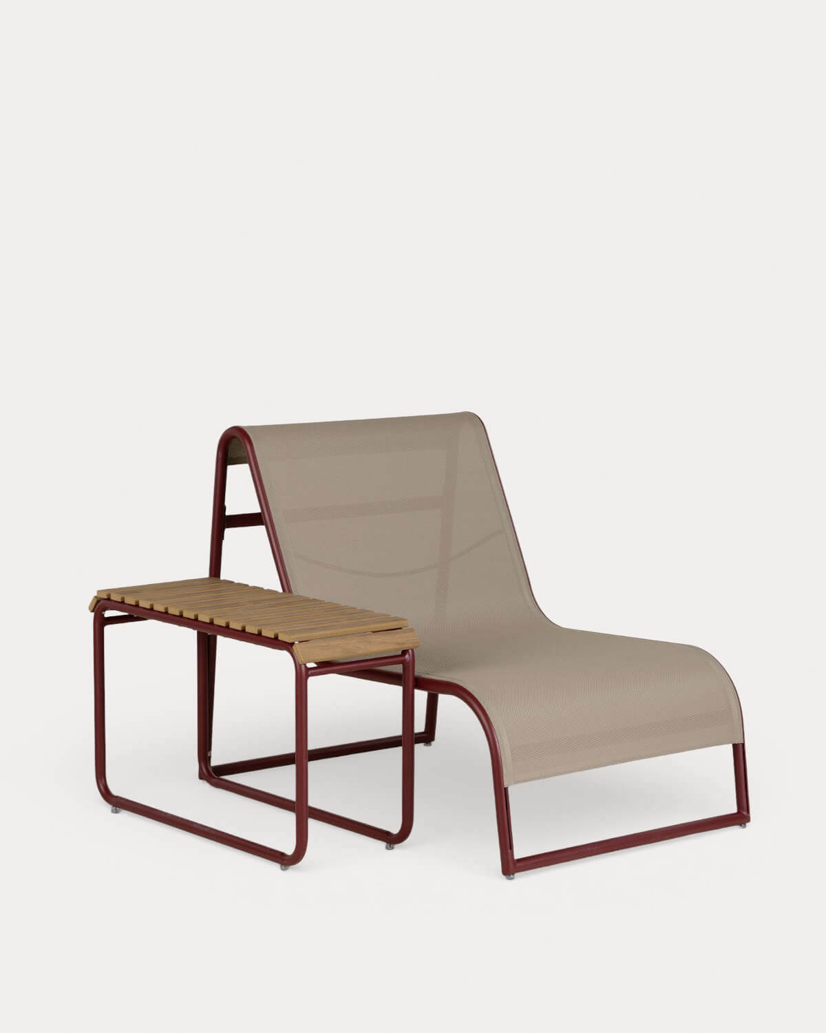 Set consisting of a garden armchair and a Dreisi aluminum side table