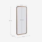 Rectangular wall mirror 122x51 cm in Eimar pine wood