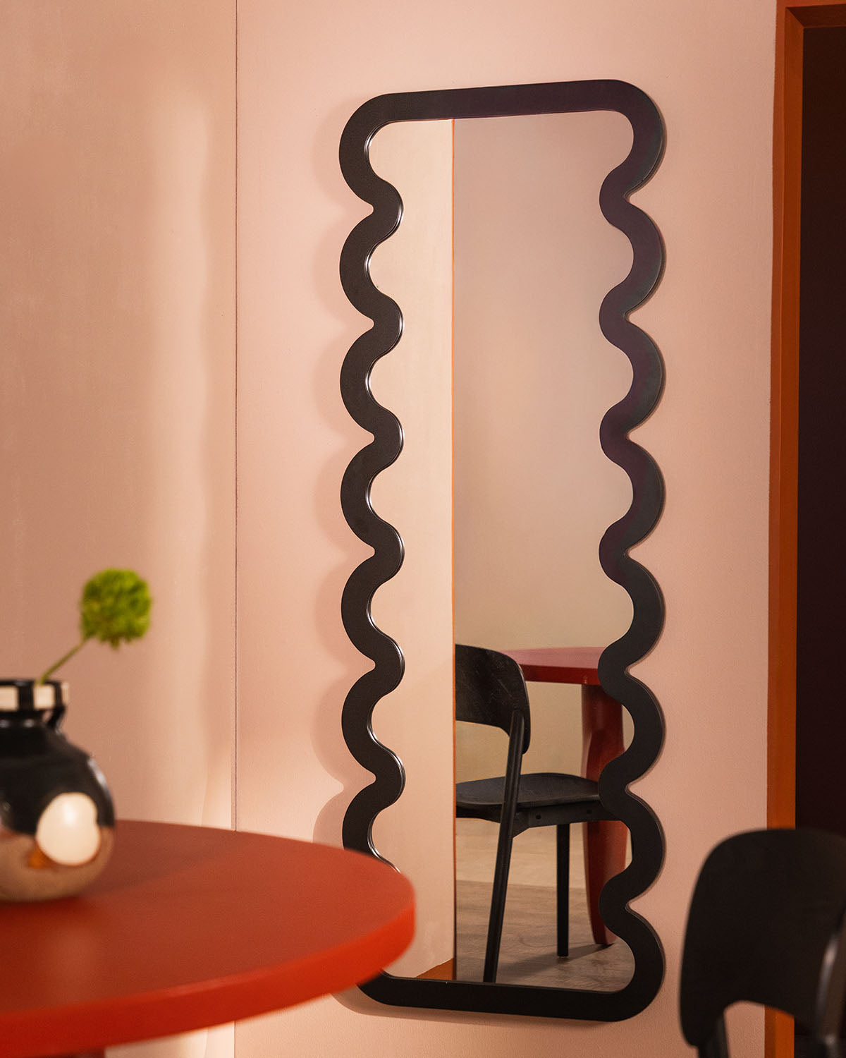 Derek wooden wall mirror 165x60 cm