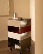 Shelf 76x40 cm with metal casters Aiora