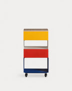 Shelf 76x40 cm with metal casters Aiora